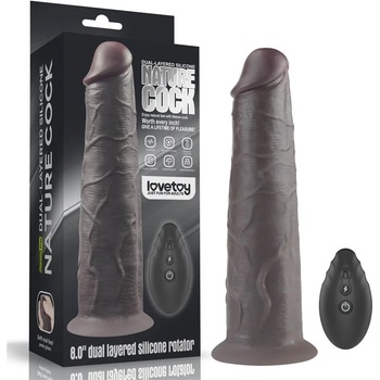 Image 1 of Въртящ се пенис вибратор с дистанционно, 20, 5см. - Silicone Rotator Brown (LVTOY00633)