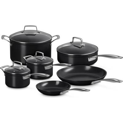 Le Creuset Комплект кухненски съдове ESSENTIAL, комплект от 6 бр. , черен, алуминий, Le Creuset (LECR51823000010098)