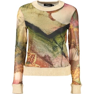 DESIGUAL Дамски пуловер desigual, Размер xs, Цвят Бежов (26wwtk22orchids_be6004)