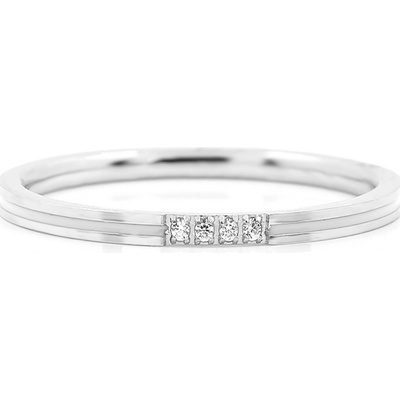 Bruno Jemný prsten s kamínky BÍLÝ S3899