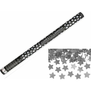 Konfety v tube hviezdy strieborné 80cm