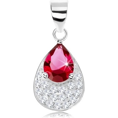 Šperky Eshop Stříbrný přívěsek zirkonová slza vsazený broušený zirkon SP77.23