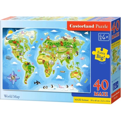 Castorland Obrázková mapa světa 40 dílků