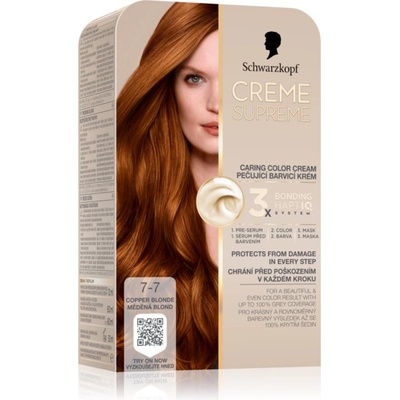 Schwarzkopf Creme Supreme перманентната боя за коса цвят 7-7 Copper Blonde 60ml