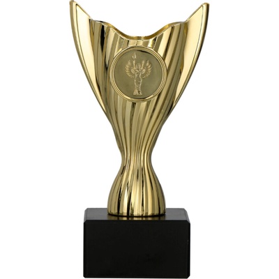 Pohár plastový zlatý Výška: 15 cm Průměr: 7 cm