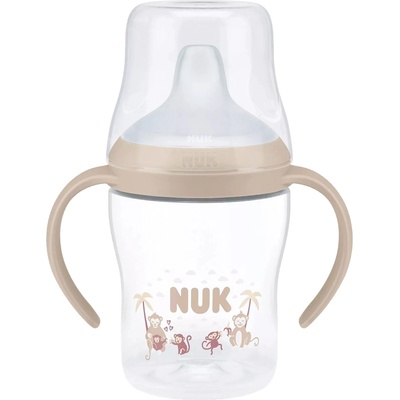 Nuk Шише NUK Perfect Match - С накрайник за сок, TC, РР, 150 ml, Маймуна, бежово (10215381)