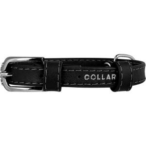 COLLAR Плосък кожен нашийник черен 21 - 29см, 12мм
