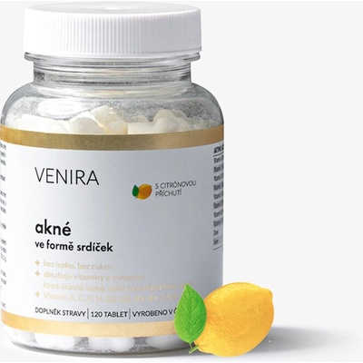 Venira srdiečka proti akné citrón 120 srdiečok citrón