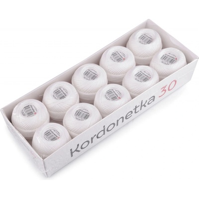 Prima-obchod Příze Kordonetka 20 g, barva 8002/30 bílá