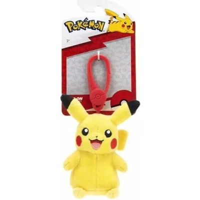 Přívěsek na klíče Jazwares Pokémon plyšový Pikachu veselý clip on plush