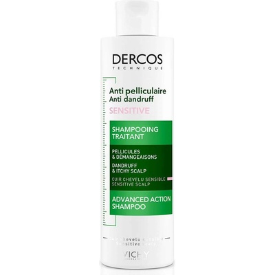 Vichy Bezsulfátový šampon proti lupům pro citlivou pokožku Dercos (Anti-Dandruff Sensitive Treatment Shampoo) 200 ml
