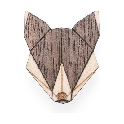 BeWooden Wolf Brooch 1416