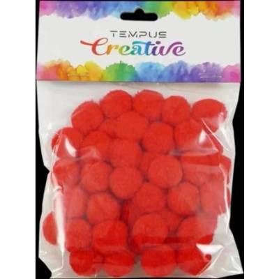 Tempus Kuličky pom poms červené 20 mm 50 ks – Zboží Mobilmania