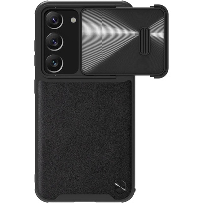 Nillkin Кейс с протектор за камера Nillkin CamShield Leather S за Samsung Galaxy S23 Plus, черен (6902048258204)