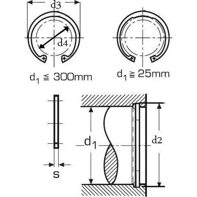 pojistný kroužek 26x1.2 BEZ PÚ pro díru, vnitřní DIN 472 [1 ks]