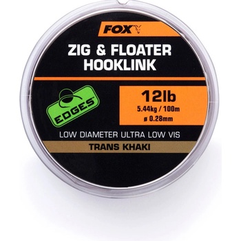 Fox Edges Zig & Floater Hooklink Tranks Khaki 100 m 0,26 mm 10 lb