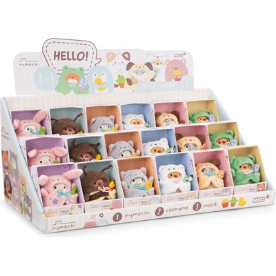 Prívesok na kľúče NICI display plyš MyMochi Hello 8cm, 18ks assort, plný 3v1 (102061140)