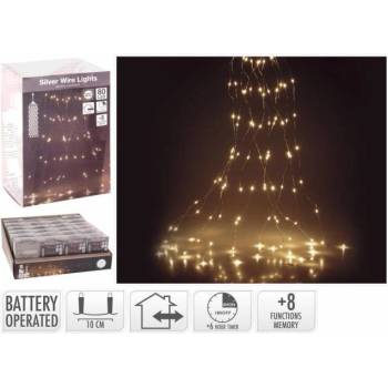 Kinekus Svetlo vianočné kaskáda 80 LED teplé biele s časovačom s funkciami baterky vonkajšie/vnútorné
