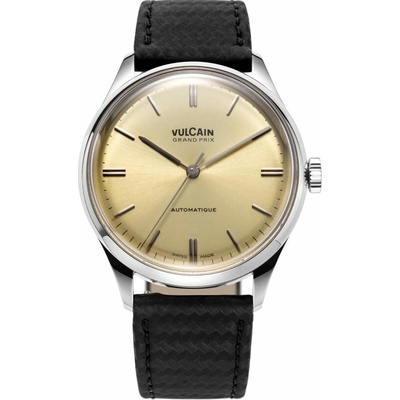 Vulcain Grand Prix - Champagne - Black Carbon Leather Strap