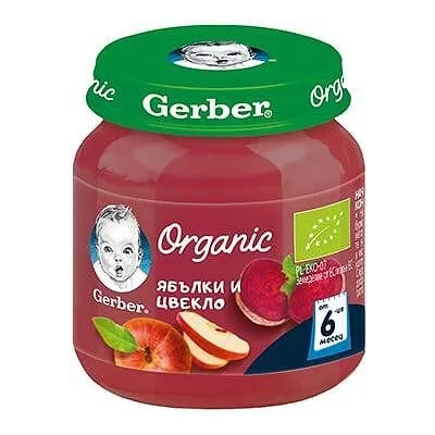 Gerber Organic пюре ябълки и цвекло - 125 г