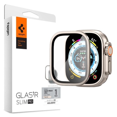 Spigen Фолио Spigen GLAStR Slim Pro, Съвместимо с Apple Watch Ultra 49мм, Стъклено, Титан, Прозрачно (AGL06161) (AGL06161)