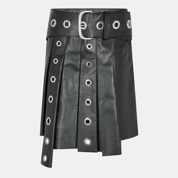 OFF WHITE Къси панталони OFF WHITE Women's High-Rise Leather Shorts - Black