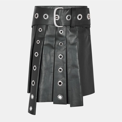 OFF WHITE Къси панталони OFF WHITE Women's High-Rise Leather Shorts - Black