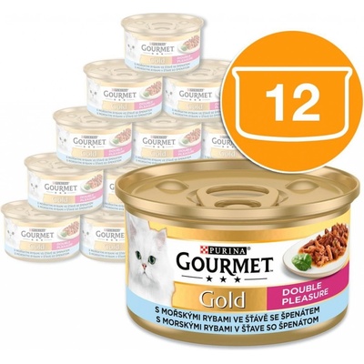 Gourmet Gold cat Mořské ryby a špenát 12 x 85 g – Zbozi.Blesk.cz