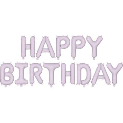 Party Deco Фолиев Балон Надпис Happy Birthday, лилав (FB6T-014)