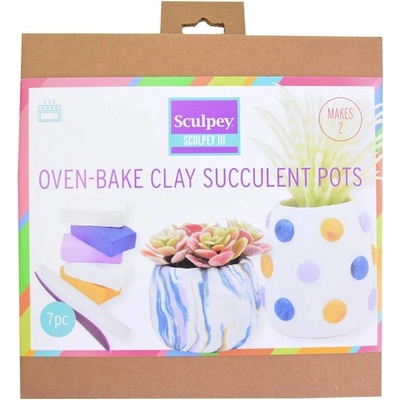Sculpey Sada na výrobu kvetináčov pre sukulenty - 1 sada