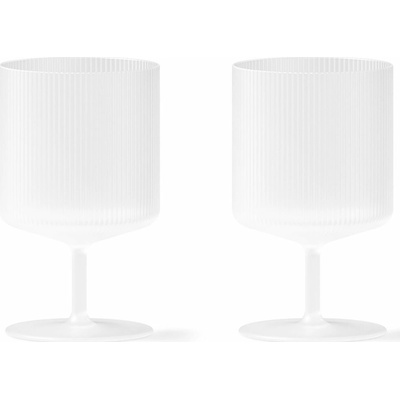 ferm LIVING Poháre na víno RIPPLE biela 2 x 270 ml