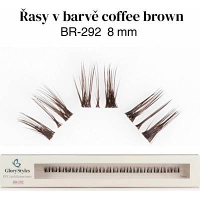 GloryStyles Segmentové řasy BR-292 hnědé Délka řas: 8 mm