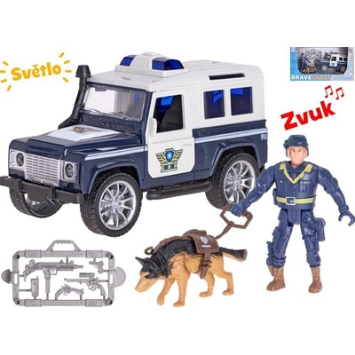 MikroTrading Mikro trading Policie - Dodávka na setrvačník - 17 cm - se světlem, zvukem a s doplňky