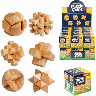 Teddies Hlavolam 3D puzzle dřevo, mix druhů