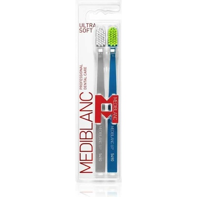 Mediblanc Zubní kartáček Ultra Soft Šedý/Modrý 2 ks