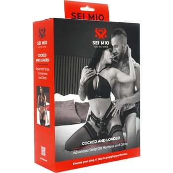 Sei Mio - страп-он дилдо с колан - 15 см (черен)