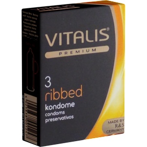 Vitalis Premium Single: Ribbed, 3 condoms