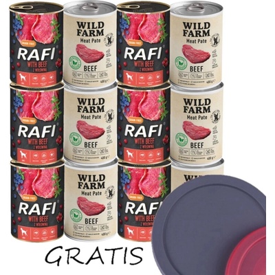 Wild Farm Pate Beef 6 x 400 g a Dolina Noteci Rafi s hovězím masem 6 x 400 g