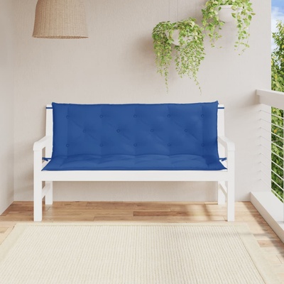 vidaXL Възглавници за градински пейки 2 бр синьо 150x50x7 см плат (361707)