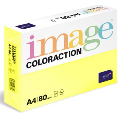Coloraction barevný xerografický papír Image 80g A4, citrónově žlutá balení 500 archů