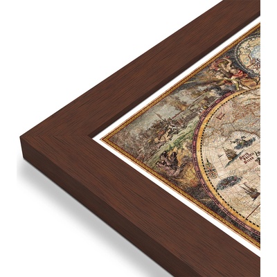 RayWorld Svět - nástěnná mapa Ray World Vintage 140 x 100 cm Varianta: mapa v dřevěném rámu, Provedení: Pegi višeň