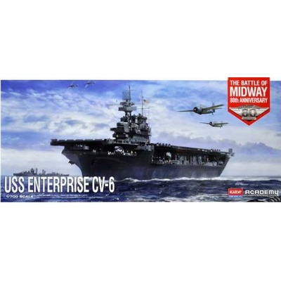 Academy USS Enterprise CV-6 US NAVY bitva u Midway Model Kit loď 14409 1:700