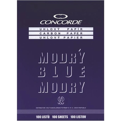 Uhlový papír Concorde A4 100 listů modrý – Zboží Mobilmania