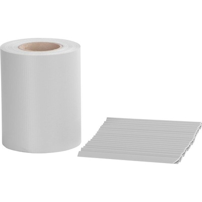 Strend Pro Páska EUROSTANDARD, 190 mm, L-35 m, tieniaca, sivá, krycia, na plotové panely, s 20 klipsami, 450 g/m², PVC, RAL7040