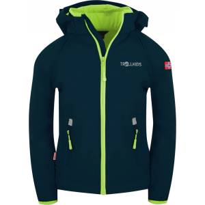 TROLLKIDS Детско софтшел яке Trollkids Kids Rondane Zip Off Jacket XT Softshell jacket - Navy / Lime - размер 164 (EU) (703-2398-0219)