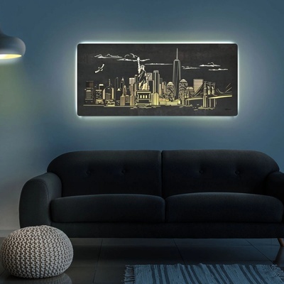 Newyorské památky - světelný obraz 110 x 50 cm