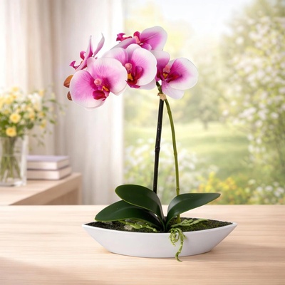 Gasper Gasper Umelá orchidea Phalaenopsis, biela/fialová