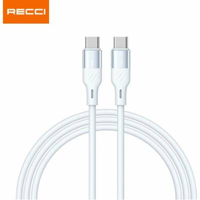 Recci RS22C nabíjecí a datový silikonový USB-C na USB-C 100W 1,5m bílý