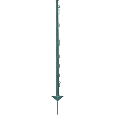 Plastový sloupek pro elektrický ohradník, délka 105 cm, 10 oček, zelený