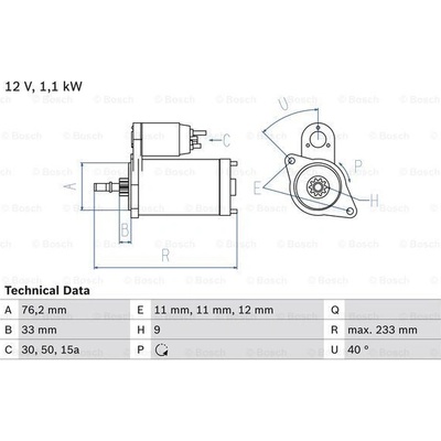 BOSCH Startér 0986018200